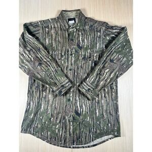 Vintage Deerskin Flannel‎ Shirt Mens Medium Multi Cotton Realtree Camo Button Up